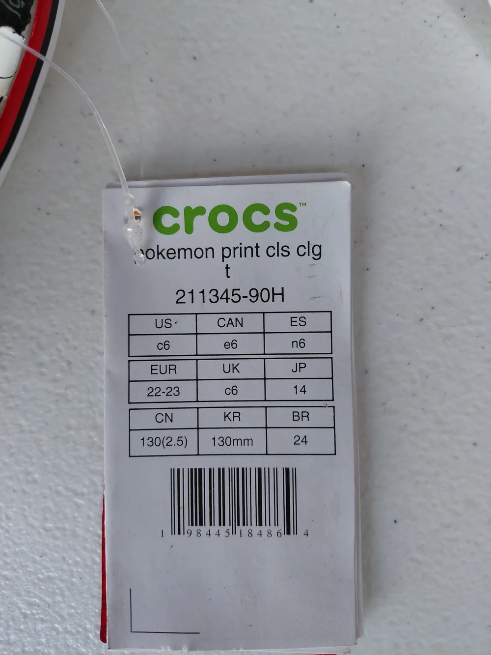 CROCS Kids Pokémon Character Black Clog Sandals with Red Trim